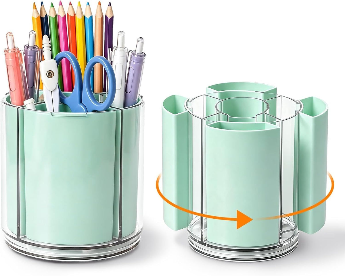 360° Rotating Pen Holder for Desk Adjustable Pencil Organizer, Green