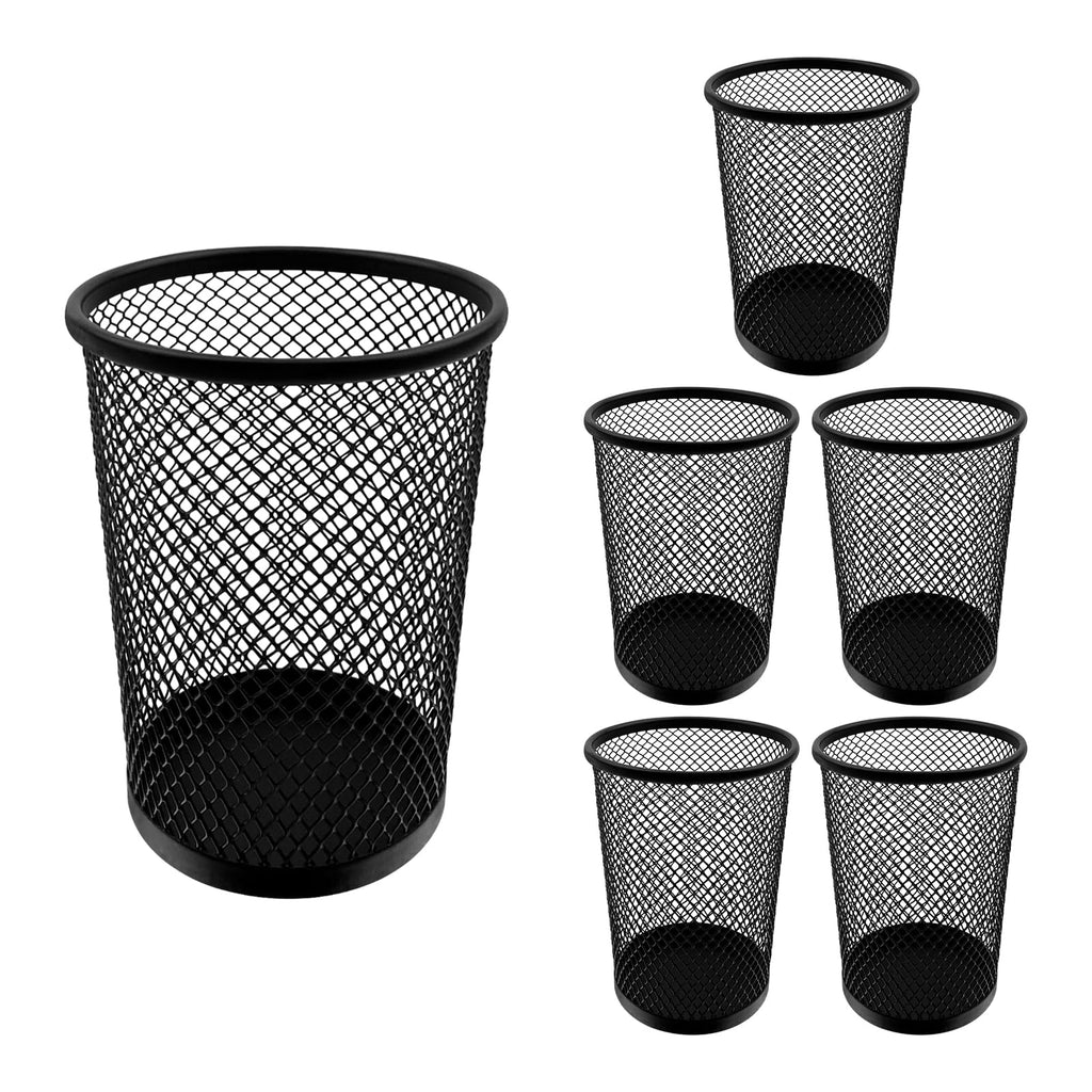 HSYMQ Desk Pencil Pen Holder, Wire Mesh Pen Cup Holder for Desk Organizer and Office Desk Accessories (3 Pack)