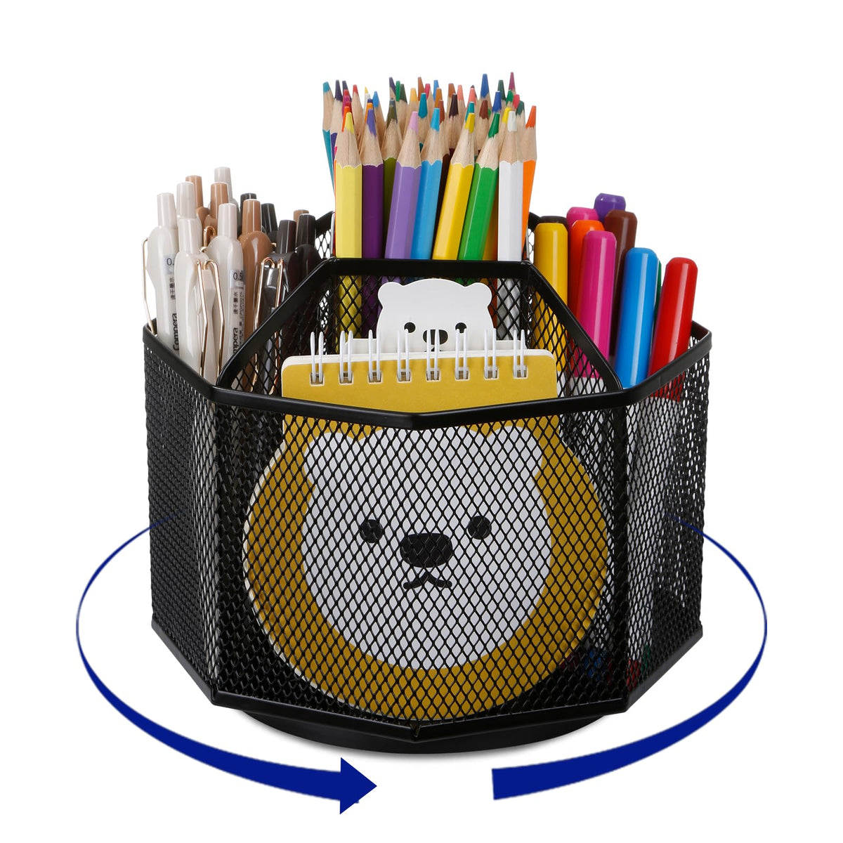 Comix Mesh Pen Holder, Desk Organizer for Home Office, Black