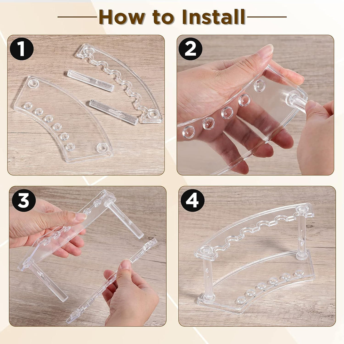 Chinco 10 Pieces Plastic Pen Holder Clear Display Stand 6-slots Display Stand Eyebrow Pen Makeup Brush Rack Organizer for Back to School Office Home Supplies, Vertical