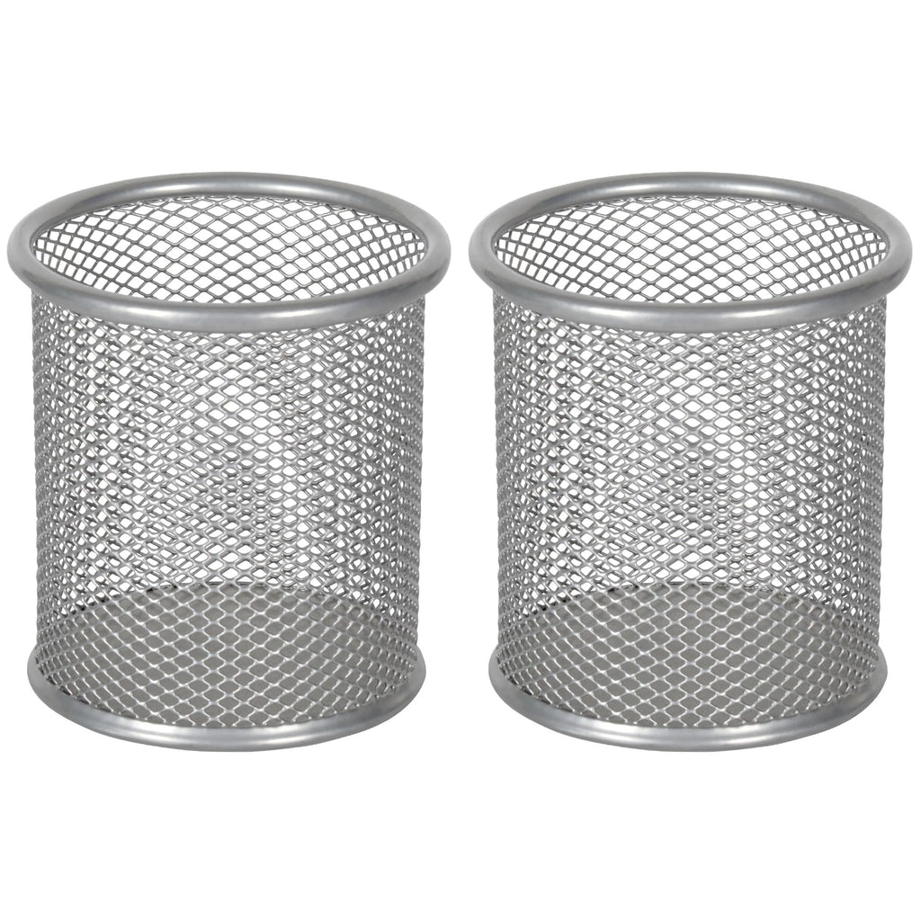 EasyPAG Pencil Holder for Desk, 2 Pack Metal Pen Organizer, Mesh Pencil Cup Organizer for Home, Office, Classroom, School, Black