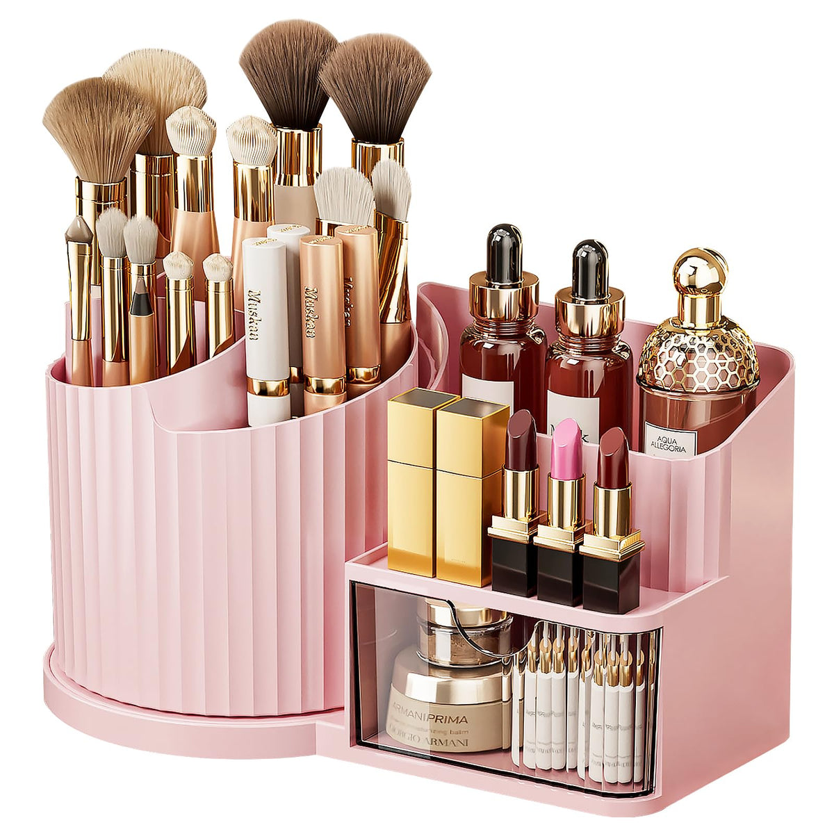 Anyoifax 360 Rotating Makeup Brush Holder Make Up Brushes Organizer, White