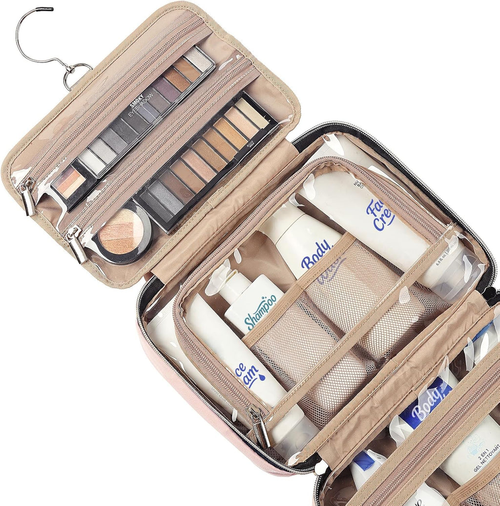 NISHEL Travel Toiletry Bag for women, Portable Hanging makeup Organizer