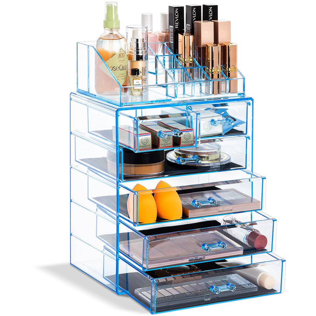Sorbus Makeup Organizer, 7-Drawer Acrylic 2-Piece Set (Bronze Glow)