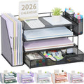 gianotter Metal Mesh Desk Organizers and Accessories with File Holder