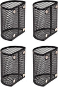 QYH Magnetic Pen Holder 4 Pack Pencil Locker Organizer Accessories for School and Office, Black