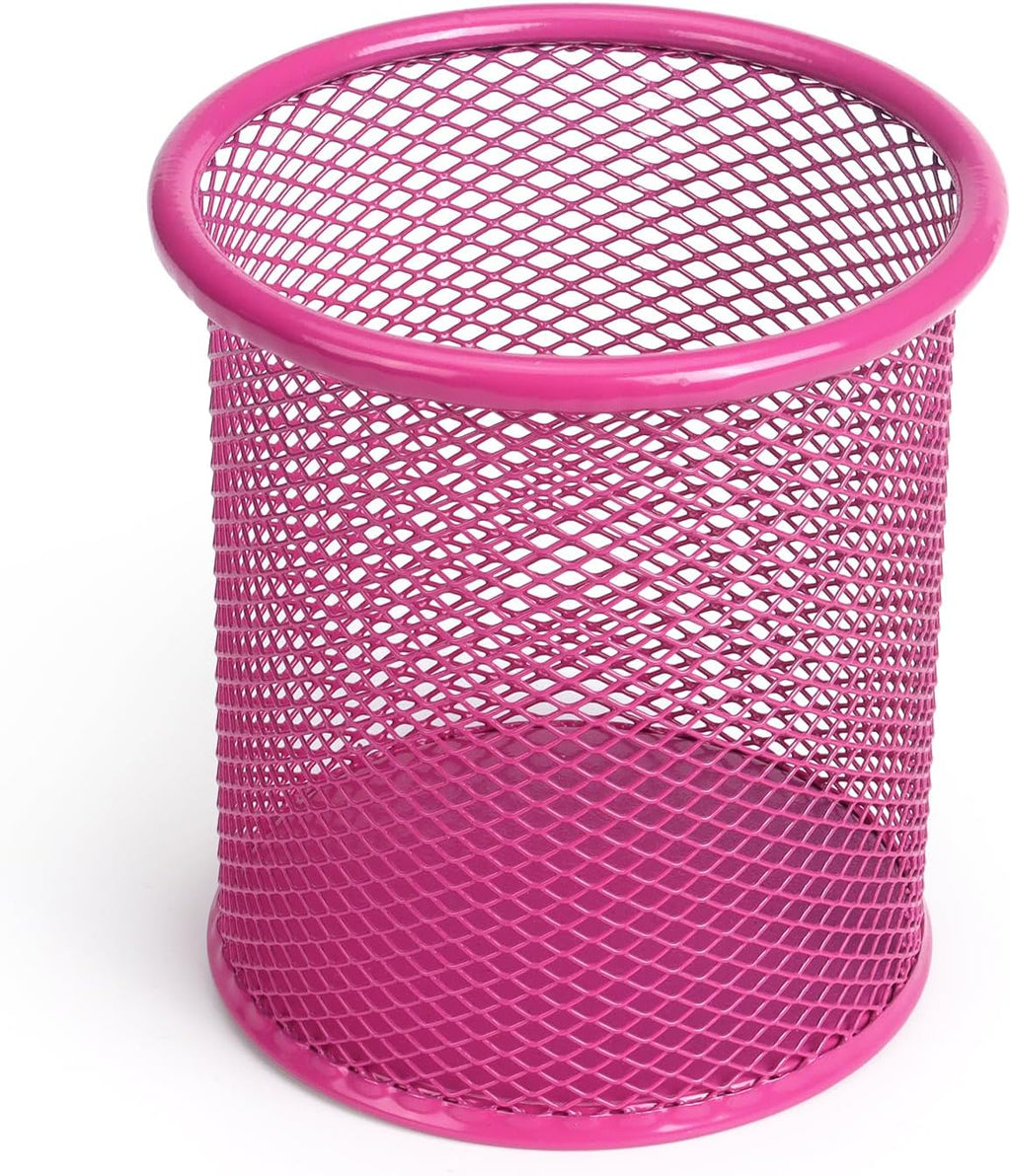 Tamaki Pen Holder Cup for Desk, Wire Mesh Pencil Cup Holder, Pink