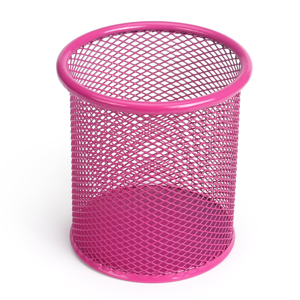 Tamaki Pen Holder Cup for Desk, Wire Mesh Pencil Cup Holder, Pink
