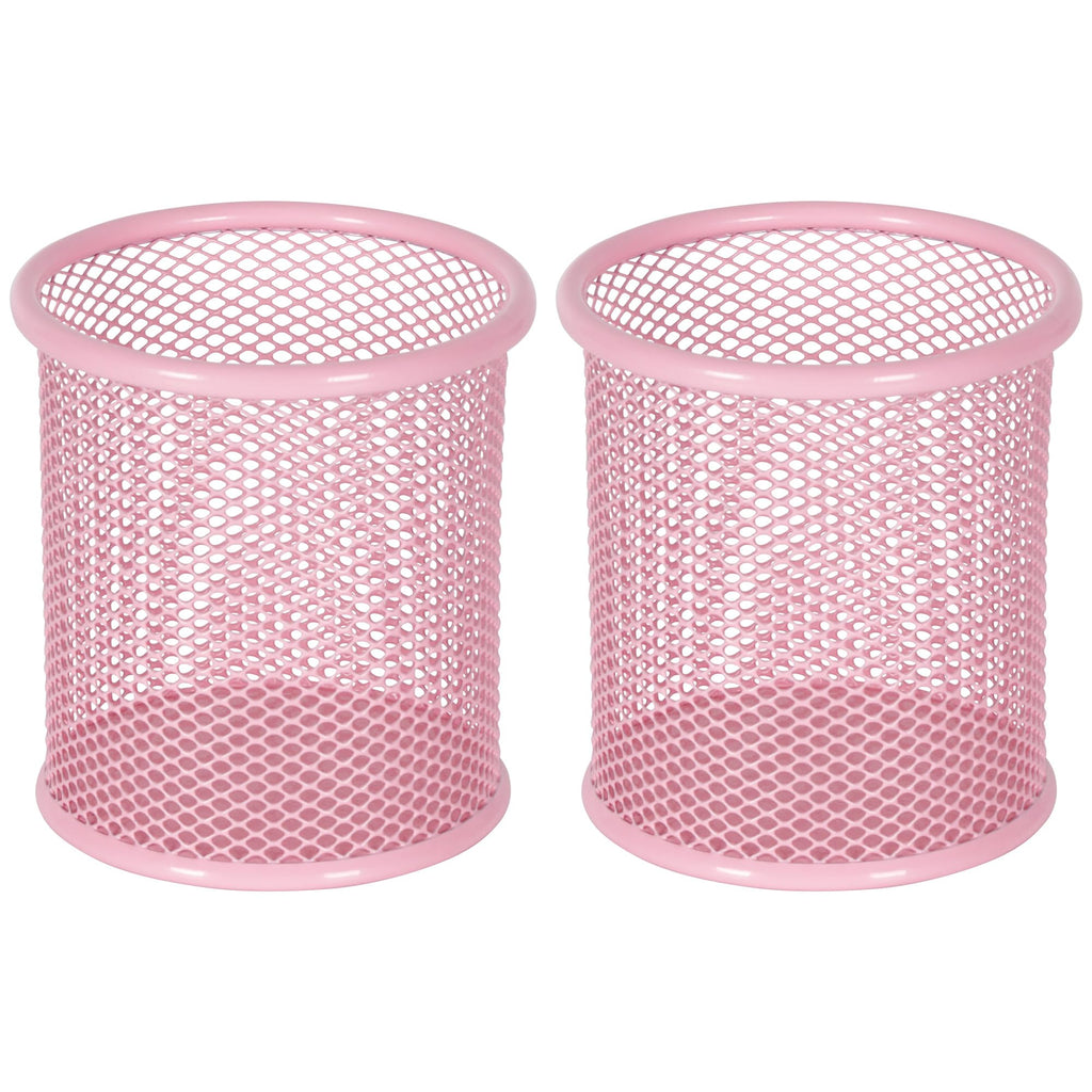 EasyPAG Pencil Holder for Desk, 2 Pack Metal Pen Organizer, Mesh Pencil Cup Organizer for Home, Office, Classroom, School, Black