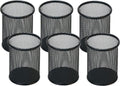 Pen Holder Pencil Holder Mesh Metal Pen Cup Holder Pencil Cup Holder for Desk Office Home Pen Organizer Black, 6 Pack