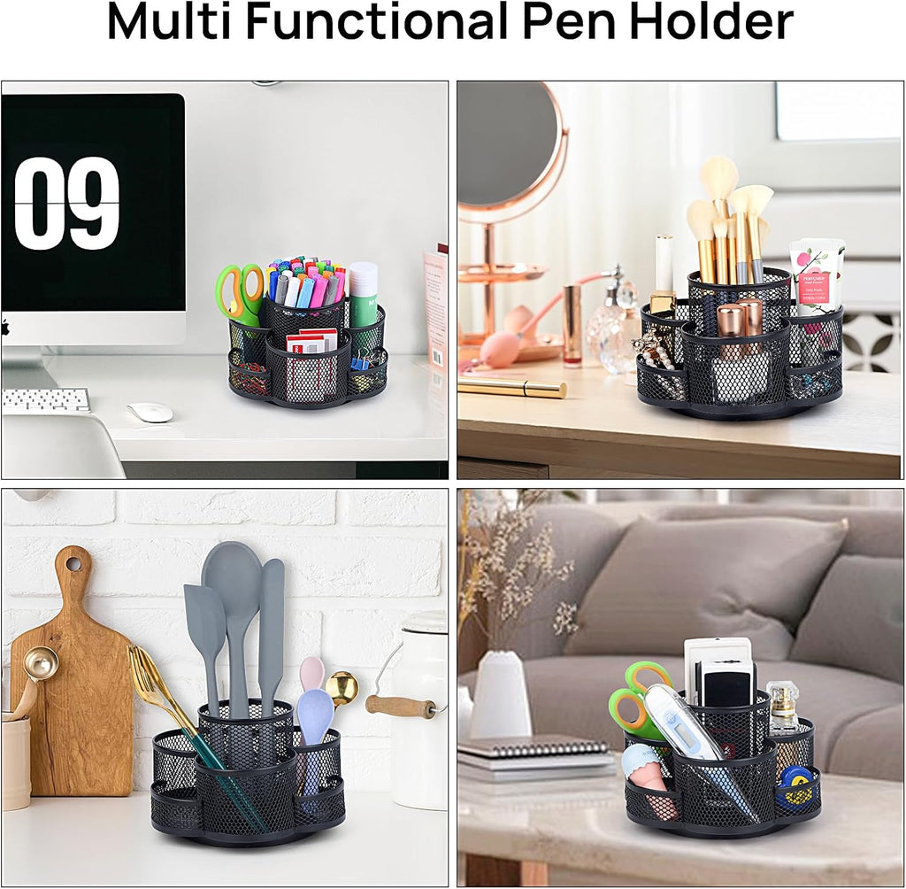 Topwey 360 Rotating Pencil/Pen Holder for Desk in Black