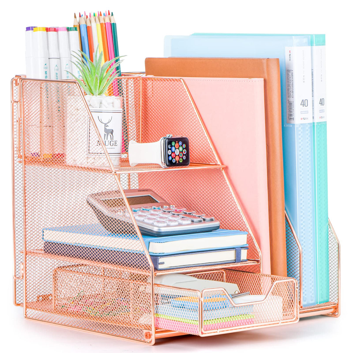 Topwey 360 Rotating Pencil/Pen Holder for Desk in Black