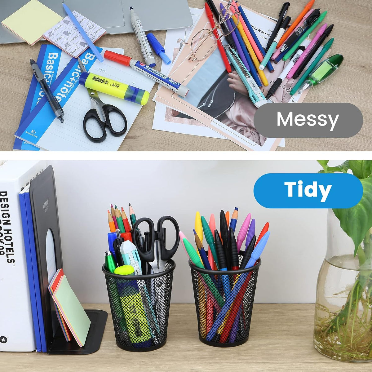 Pen Holder for Desk, Pencil Holder for Desk, 4 Pack Pencil Cup for Pen
