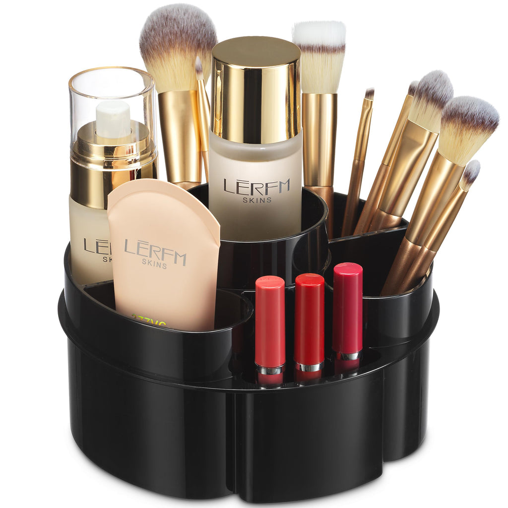 Masirs 360 Rotating Makeup Organizer Countertop, Adjustable Shelf, Clear