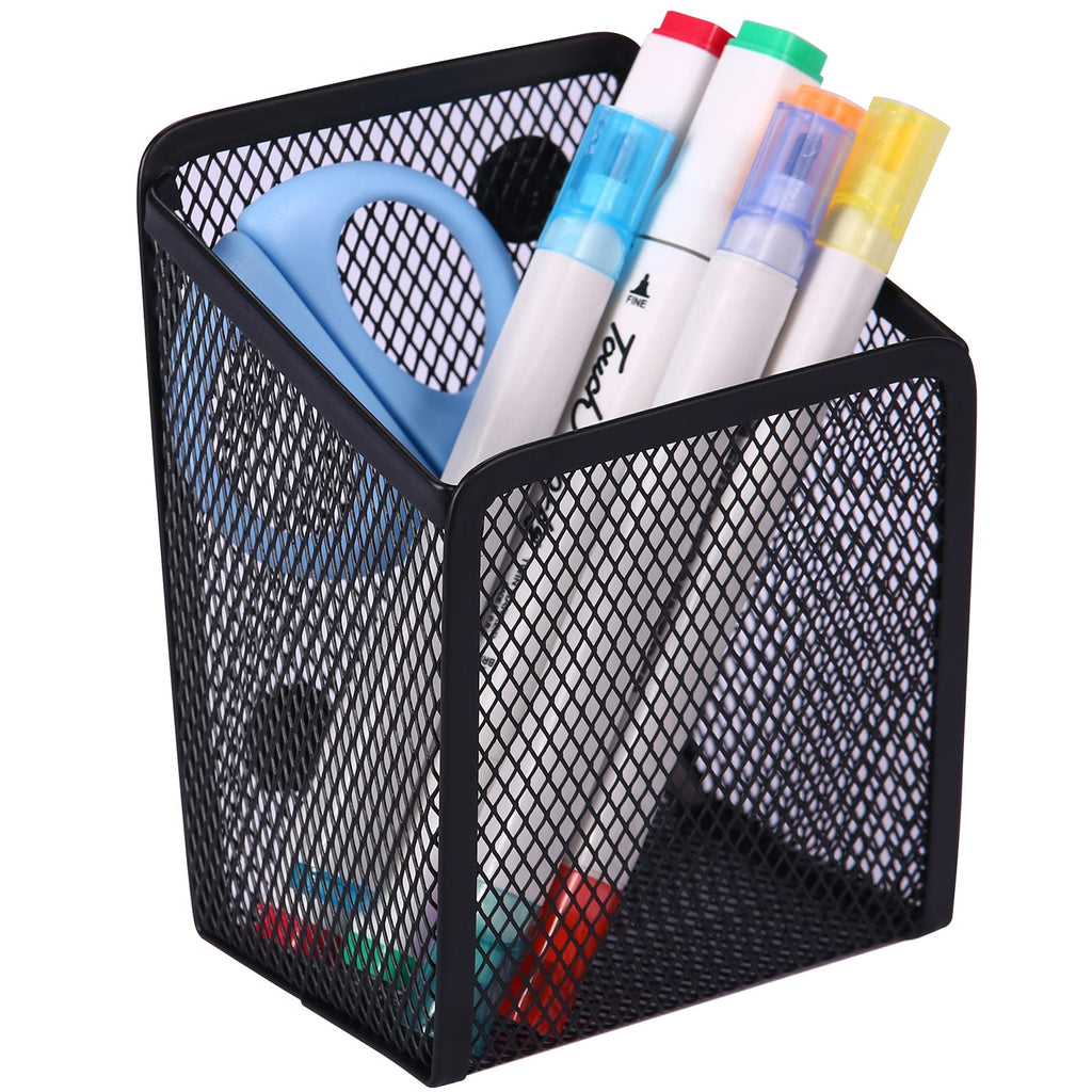 Magnetic Pencil Holder,Mesh Stainless Steel Pen Basket, Metal Writing Utensil Storage Organizer for Whiteboard,Blackboard,Kitchen, Locker, Home, or Office