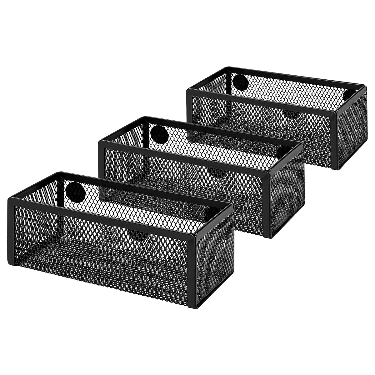 Amazon Basics Mesh Pen Holder and Desktop Desk Organizer, Office Caddy Storage for Writing Utensils, 9.1 x 5.9 x 5.5 inches, Black