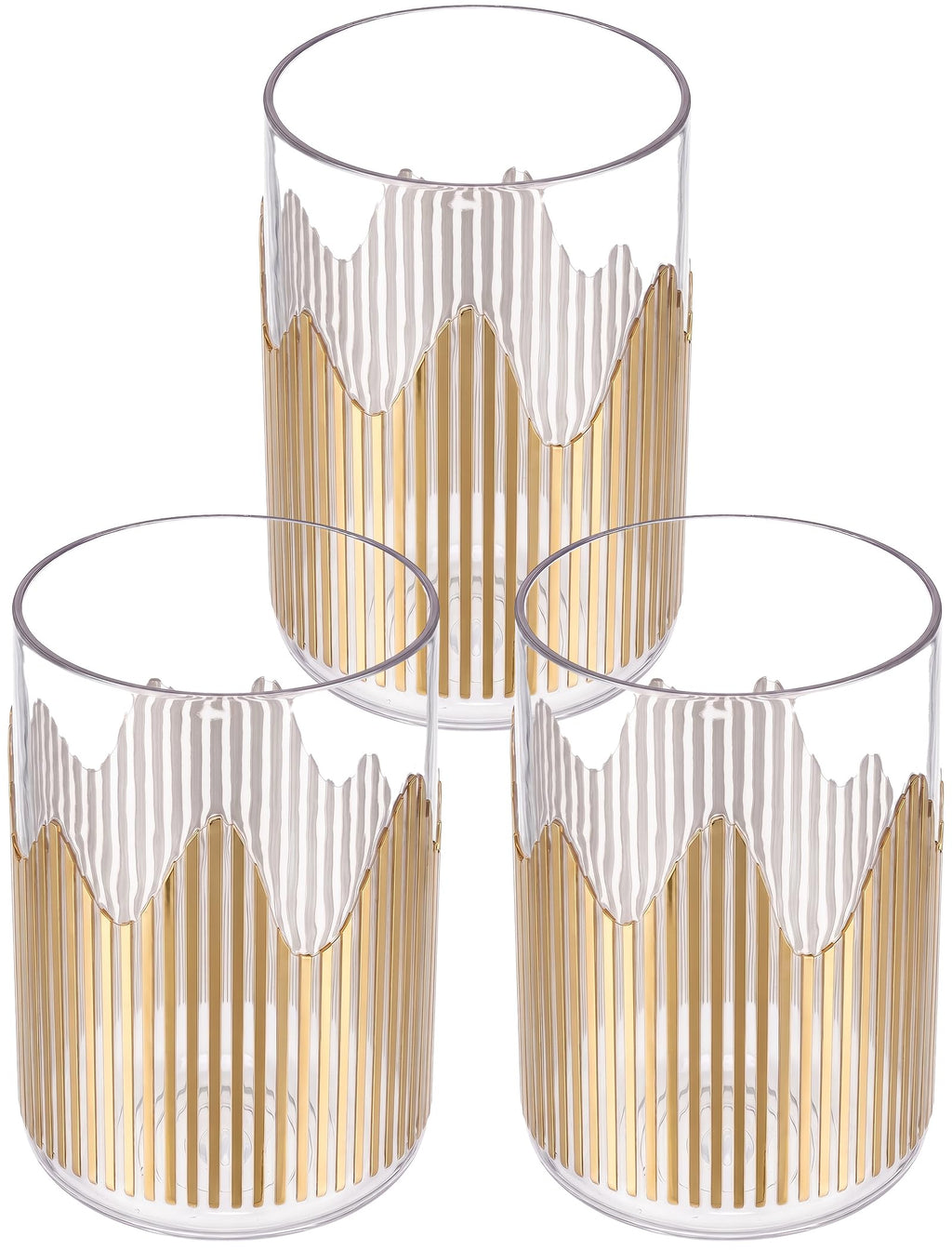 3 Pcs Stylish Clear Acrylic Desk Organizer Pen and Pencil Holders