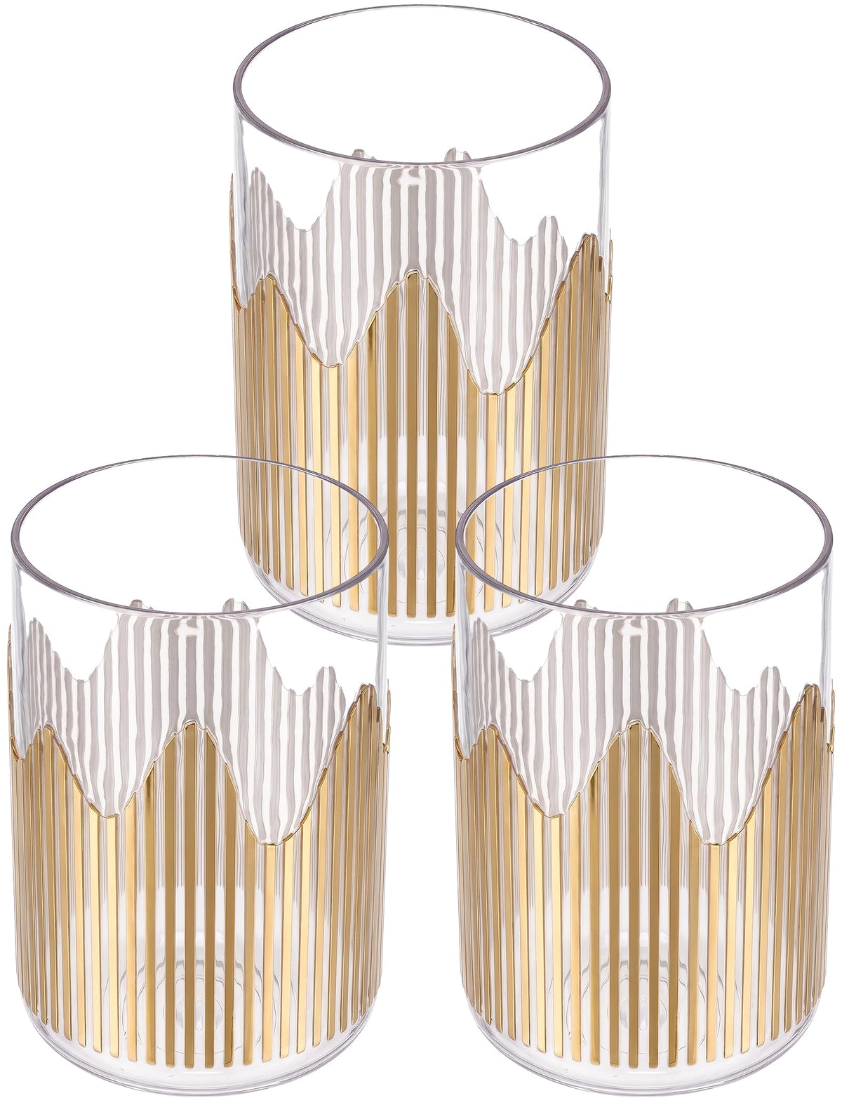 3 Pcs Stylish Clear Acrylic Desk Organizer Pen and Pencil Holders