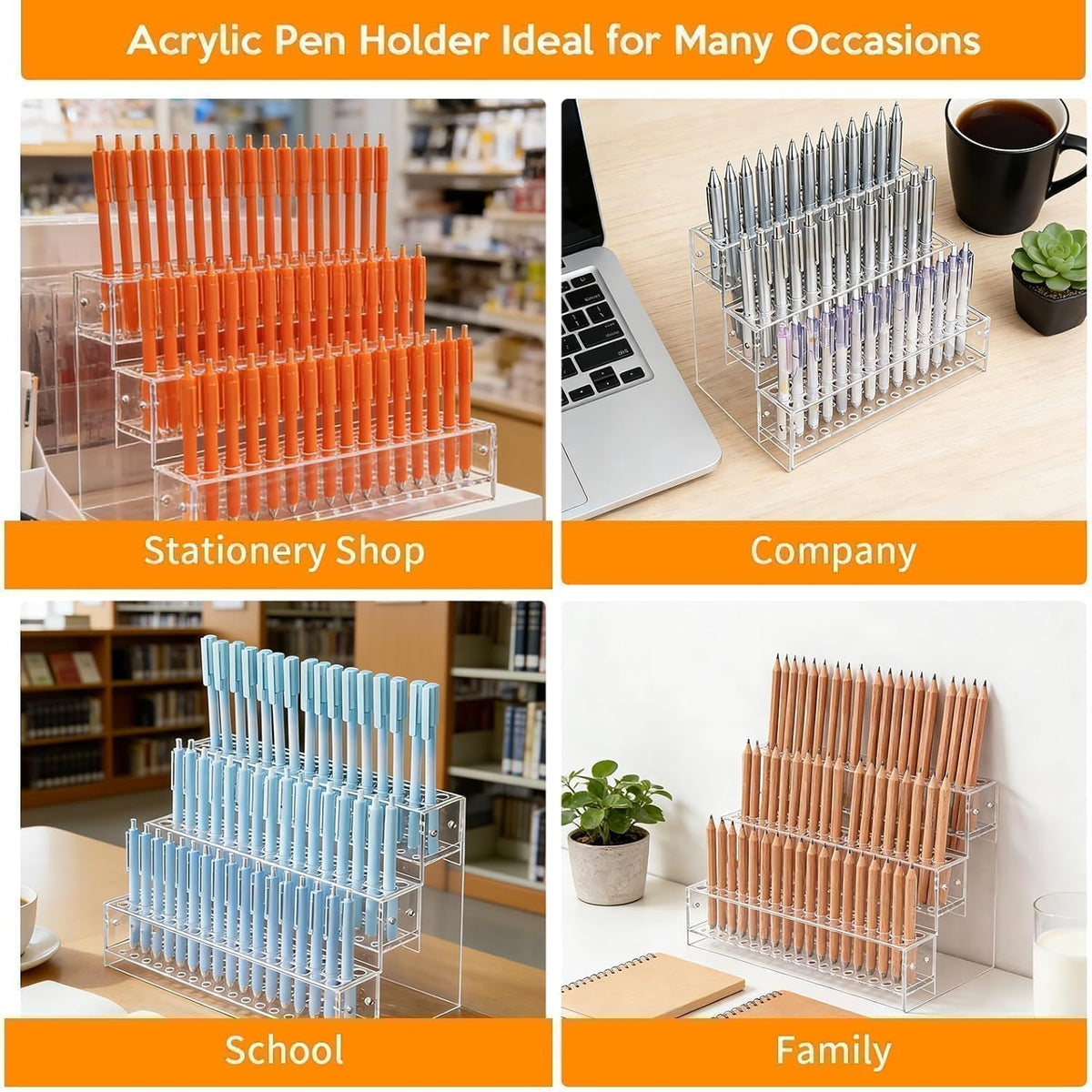 144-Slots Pen Holder for Craft Shows,Acrylic Pen Display Stand Holders
