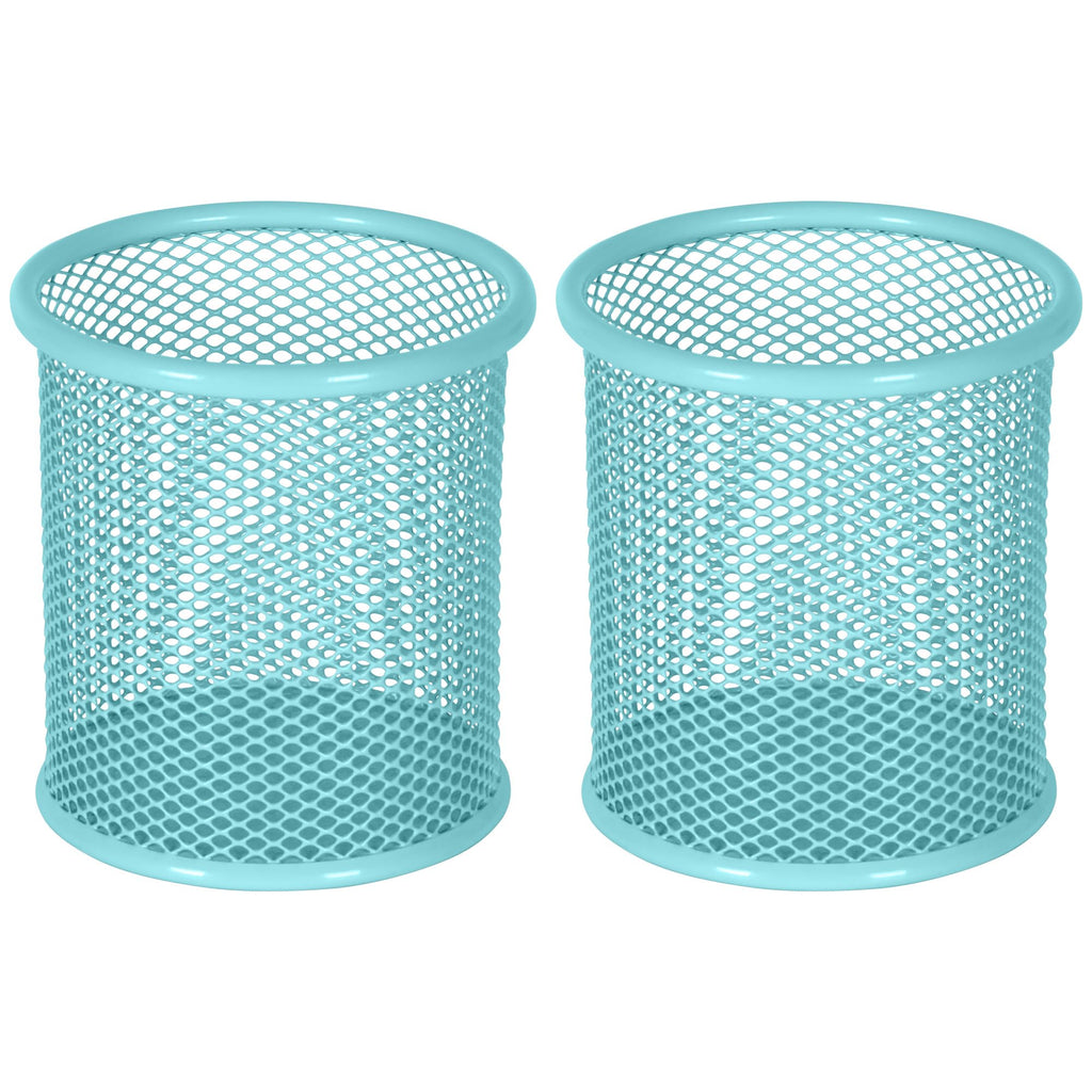 EasyPAG Pencil Holder for Desk, 2 Pack Metal Pen Organizer, Mesh Pencil Cup Organizer for Home, Office, Classroom, School, Black