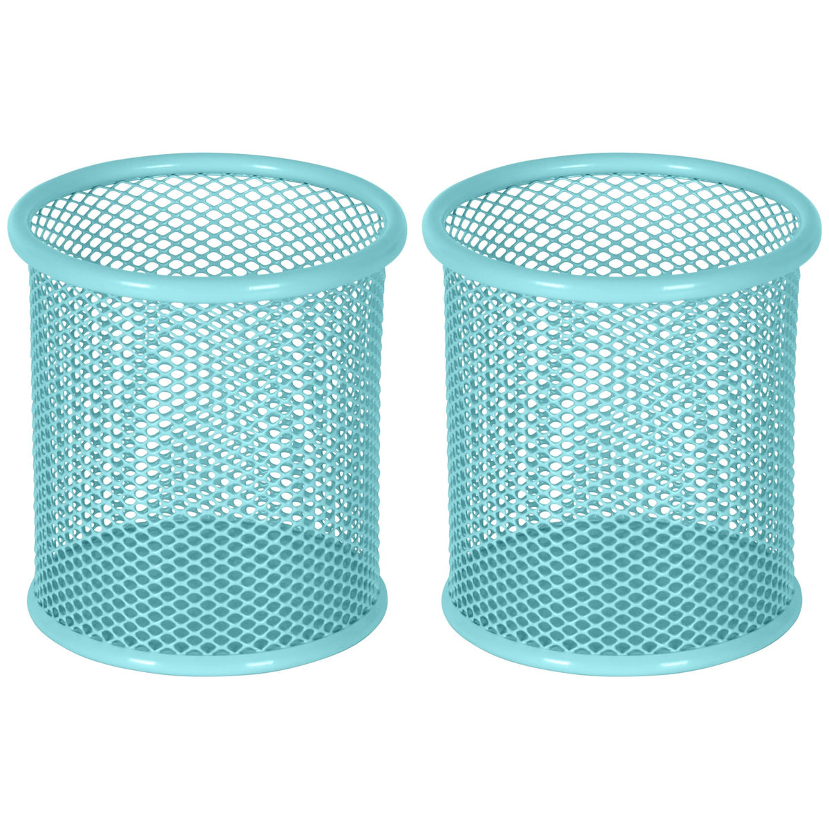 EasyPAG Pencil Holder for Desk, 2 Pack Metal Pen Organizer, Mesh Pencil Cup Organizer for Home, Office, Classroom, School, Black