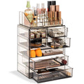 Sorbus Makeup Organizer, 7-Drawer Acrylic 2-Piece Set (Bronze Glow)