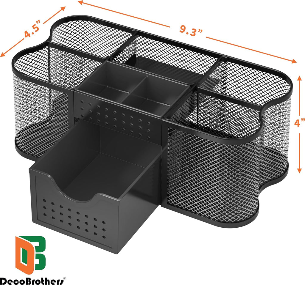 Deco Brothers Desk Organizers Pen Holder Office Caddy Storage, Black