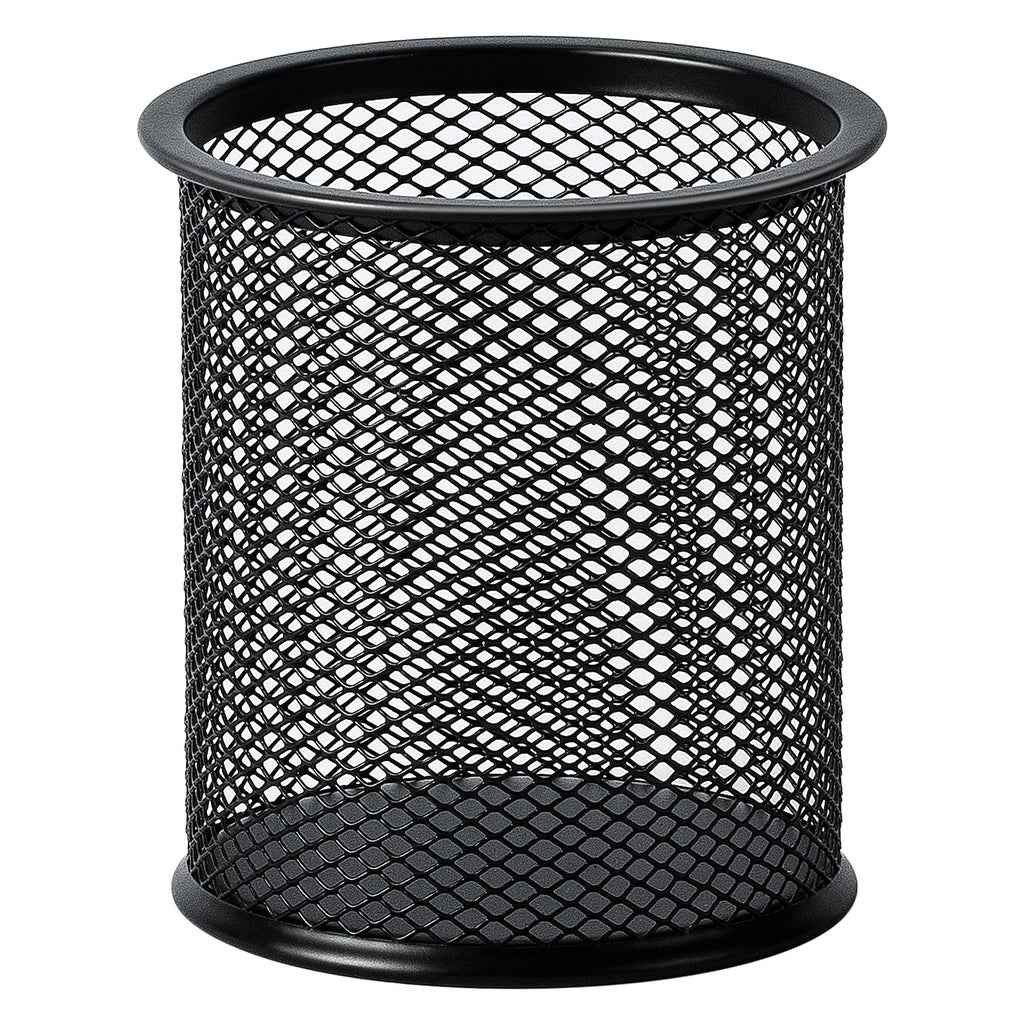 Amazon Basics Mesh Pen Holder and Desktop Desk Organizer, Office Caddy Storage for Writing Utensils, 9.1 x 5.9 x 5.5 inches, Black
