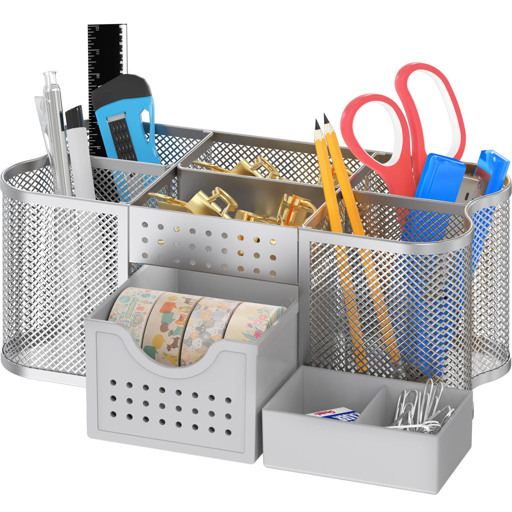 Deco Brothers Desk Organizers Pen Holder Office Caddy Storage, Black